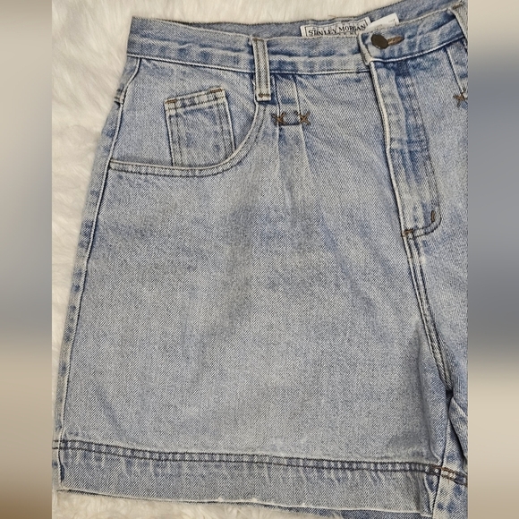 Vintage Stanley Morgan High Waist Denim Shorts light washed size 16 - Picture 3 of 12